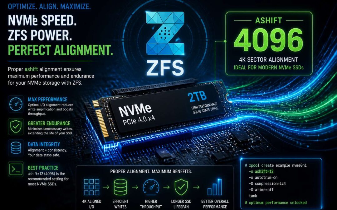 Optimize nvme zfs ashift for faster ZFS storage.