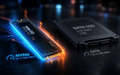 why nvme is better than ssd for faster data transfers and lower power use.